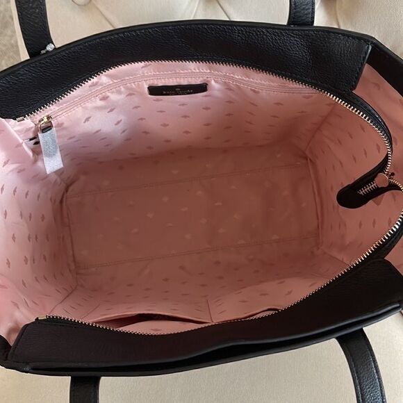 Kate Spade Pebbled Leather Large Tote Bag Black - Picture 11 of 12